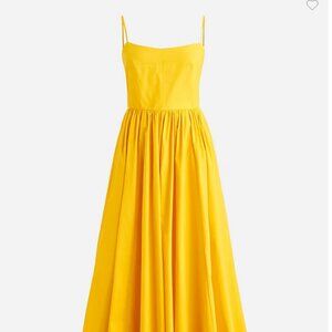 J Crew A-line Stretch Cotton Poplin Midi Dress